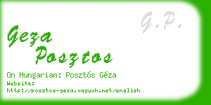 geza posztos business card